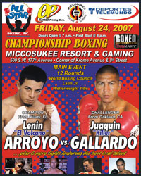 EVERYTHING SET FOR BOXEO TELEMUNDO AT MICCOSUKEE RESORT & GAMING THIS FRIDAY AUGUST 24, 2007