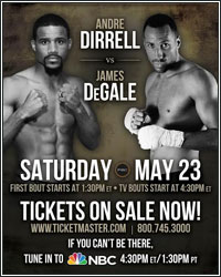 JAMES DEGALE DROPS ANDRE DIRRELL TWICE EN ROUTE TO UNANIMOUS DECISION VICTORY TO CAPTURE IBF TITLE