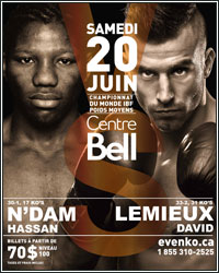 DAVID LEMIEUX VS. HASSAN N'DAM SET FOR JUNE 20; TICKETS ON SALE THIS SATURDAY